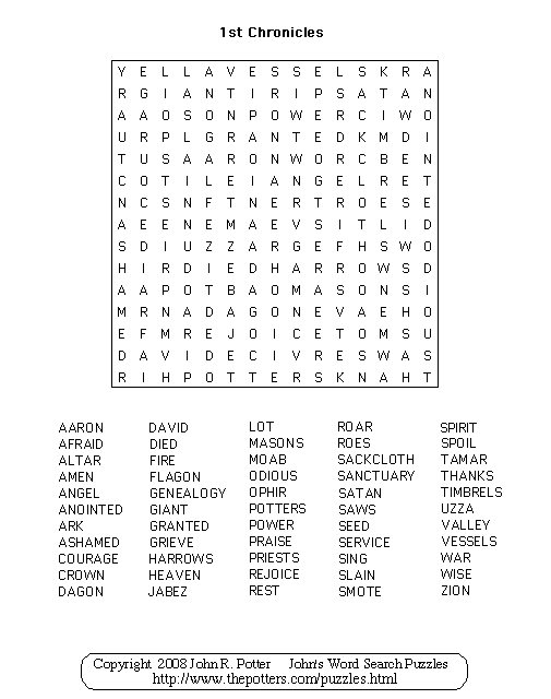 1st Chronicles Puzzle