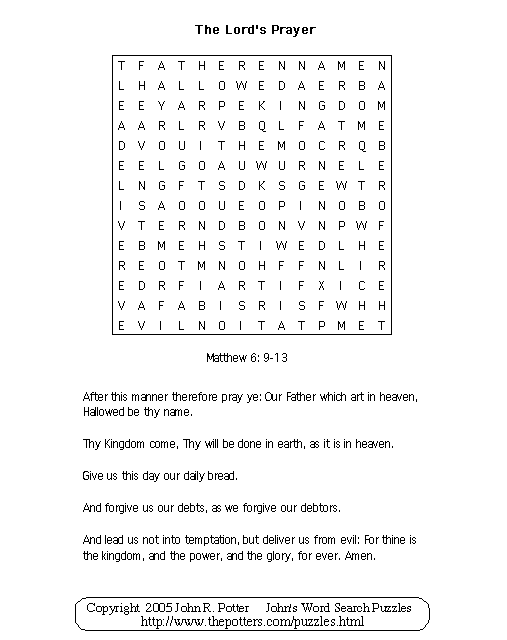 The Lord's Prayer Puzzle