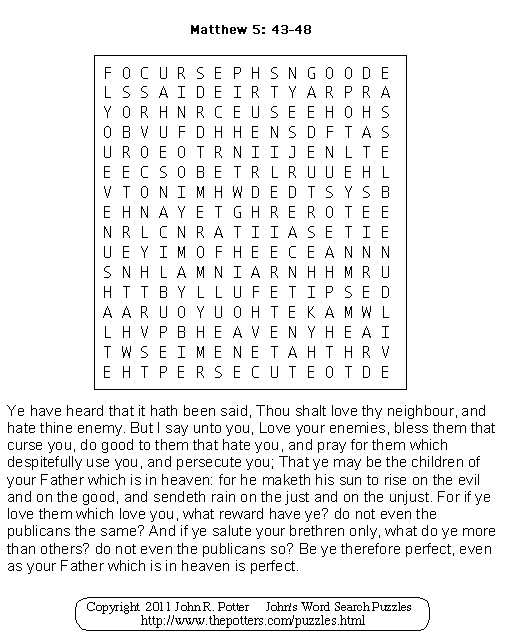 Mattew 5:43-48 Puzzle