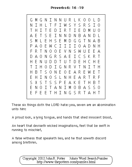 'Proverbs 6:16-19 Puzzle