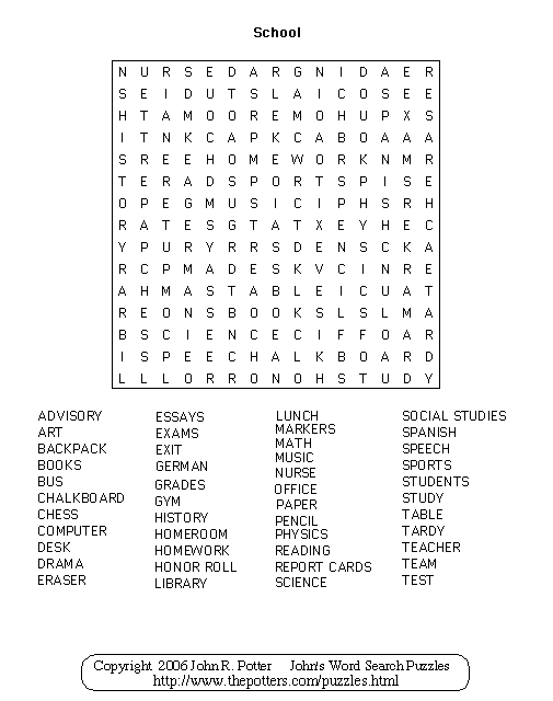 Chess Word Search Puzzle